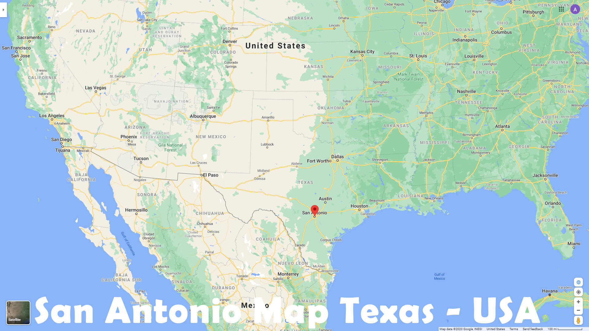 San Antonio Map Texas   USA